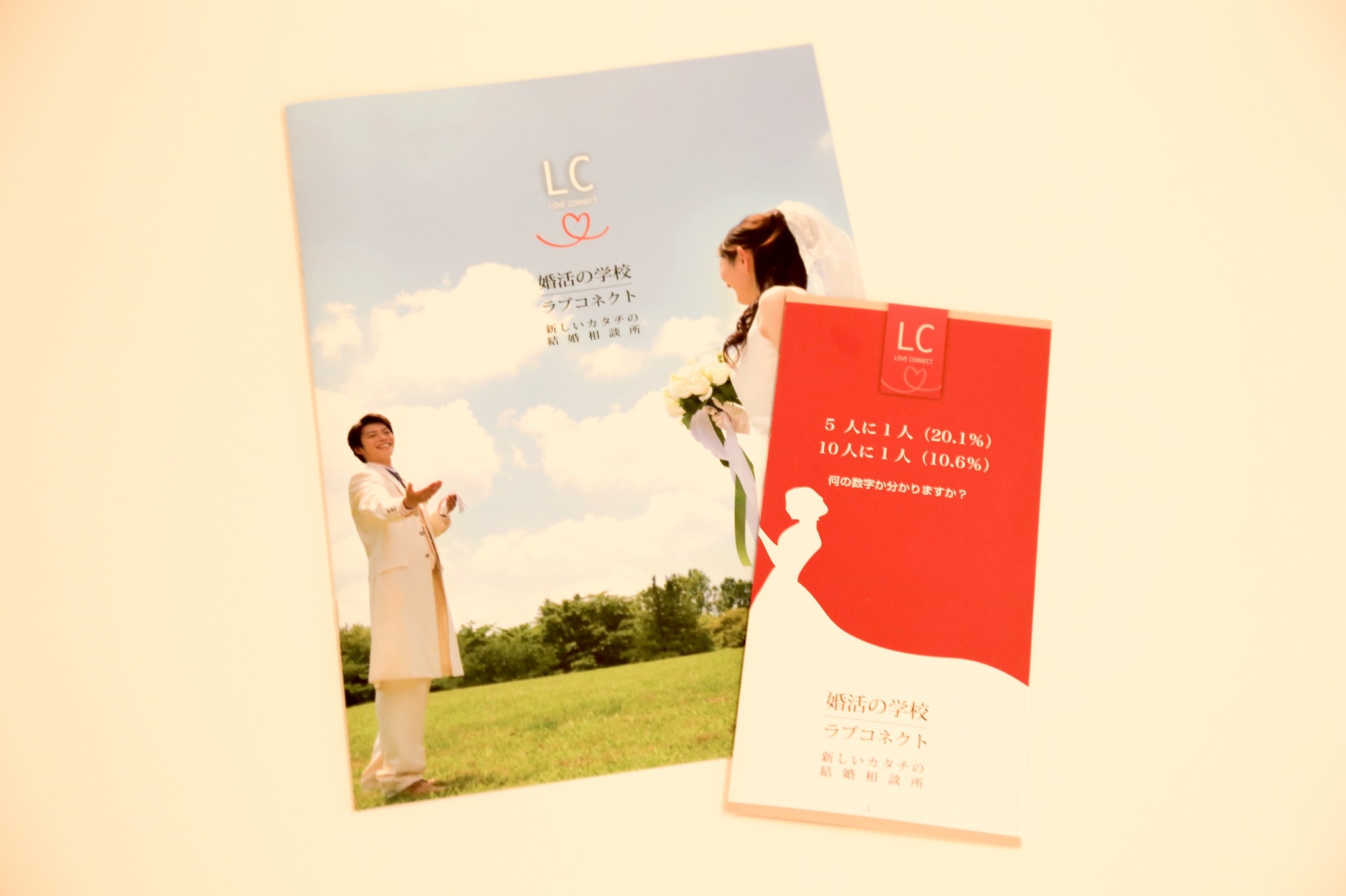 制作事例（WEB・印刷・動画・イラスト）：婚活の学校ラブコネクト | サービス案内パンフレット制作